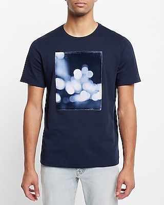 Blurred Lights Graphic T-Shirt Blue Men's XL
