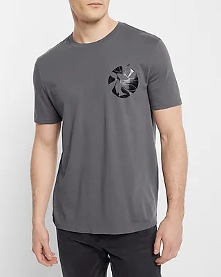 Circle Leaf Graphic T-Shirt Gray Men's XS