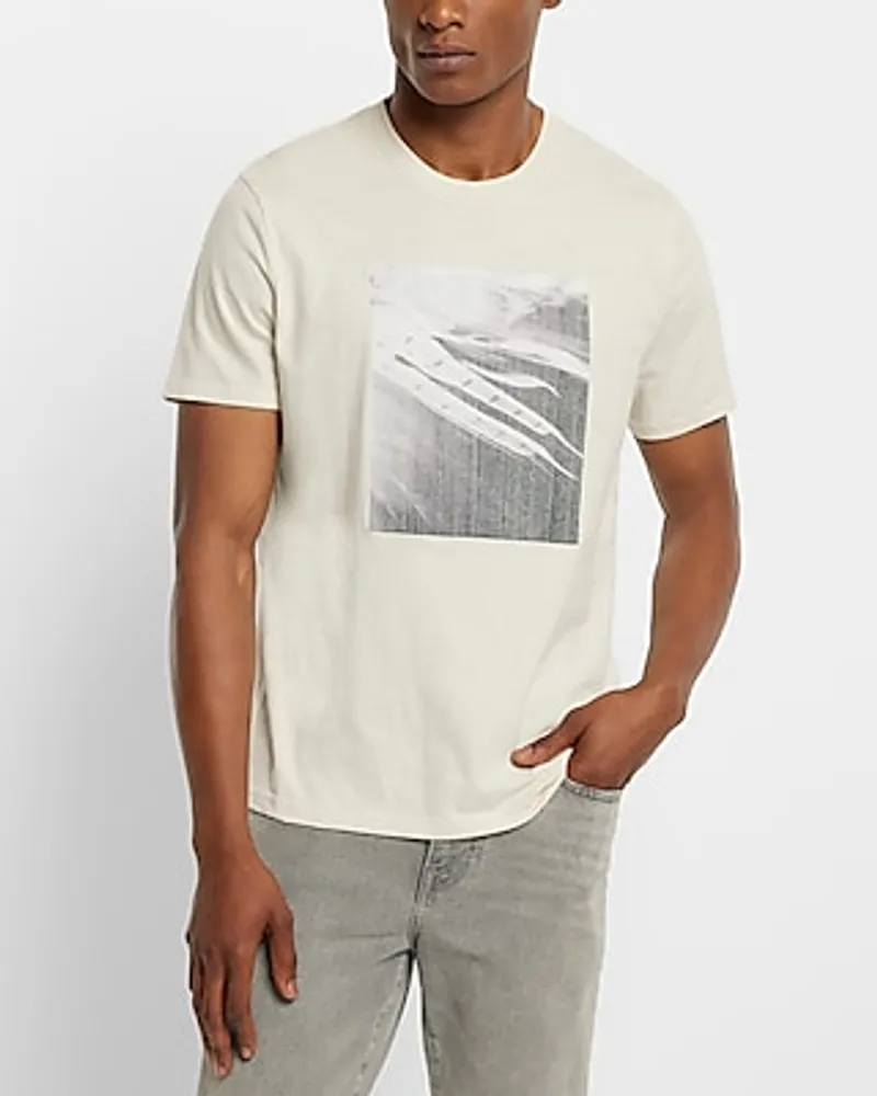 Blurred Feather Graphic T-Shirt Neutral Men's M Tall