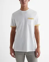 Tipped Luxe Pique Crew Neck Pocket T-Shirt Neutral Men's M