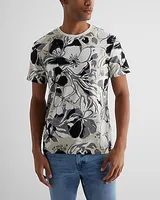 Painted Floral Perfect Pima Cotton T-Shirt Neutral Men's M Tall