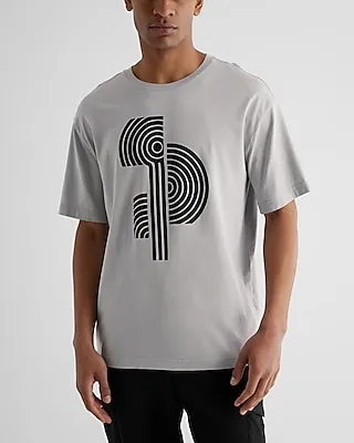 Textured Line Graphic Perfect Pima Cotton T-Shirt
