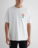 Relaxed Embroidered Floral Graphic T-Shirt