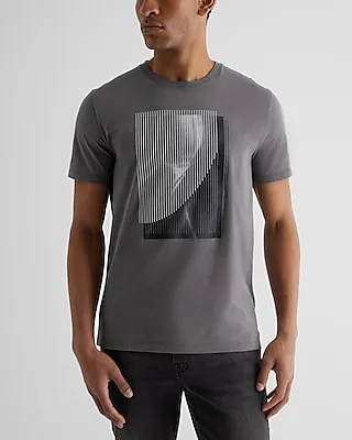 Line Light Flare Graphic T-Shirt Gray Men's XS