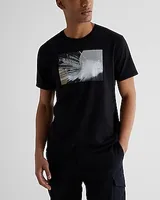 Blurred Street Graphic Perfect Pima Cotton T-Shirt Black Men's XS