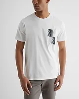 Embroidered Abstract Graphic Perfect Pima Cotton T-Shirt White Men's XS