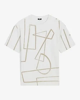Relaxed Abstract Shape Graphic T-Shirt White Men's S