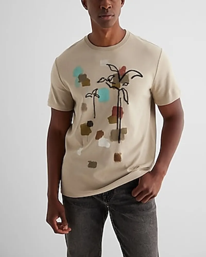 Embroidered Paint Swatch Graphic T-Shirt Neutral Men's XS