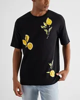 Relaxed Lemon Print T-Shirt Black Men's XL