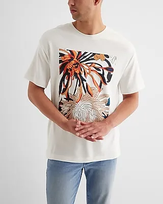 Floral Graphic T-Shirt White Men's S
