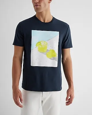 Lemon Graphic T-Shirt Blue Men's XS
