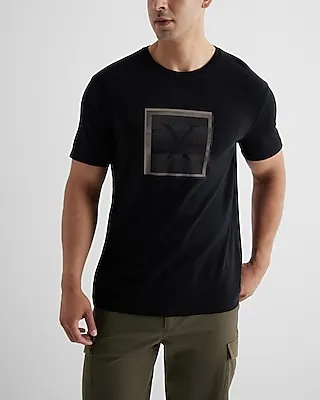 Layered Square X Logo Graphic T-Shirt Black Men's XL Tall