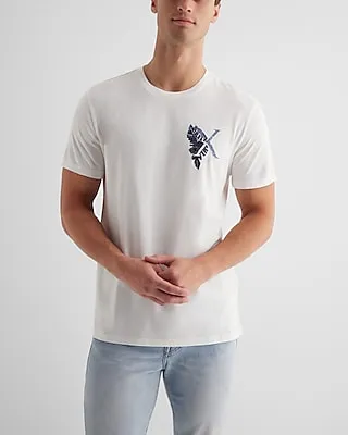 Embroidered Palm X-Logo Graphic Perfect Pima Cotton T-Shirt White Men's XL