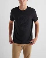 Textured Abstract Graphic T-Shirt Black Men's S