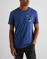 Embroidered Graphic Perfect Pima Cotton T-Shirt Blue Men's S