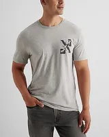 Paint Stroke Graphic Perfect Pima Cotton T-Shirt Gray Men's