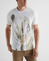 Abstract Perfect Pima Cotton Graphic T-Shirt White Men's S