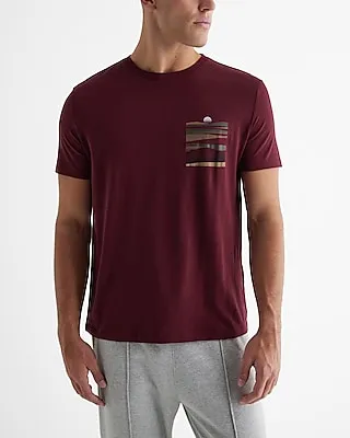 Big & Tall Horizon Chest Graphic Perfect Pima Cotton T-Shirt Red Men's XXL