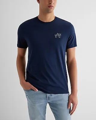 Embroidered Trees Perfect Pima Cotton T-Shirt
