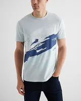 Abstract Perfect Pima Cotton Graphic T-Shirt Blue Men's