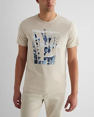 Abstract Tree Graphic Perfect Pima Cotton T-Shirt Neutral Men's S