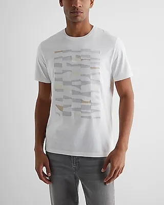 Embroidered Shape Graphic Perfect Pima Cotton T-Shirt White Men's L