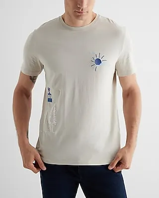 Embroidered Ski Resort Perfect Pima Cotton Graphic T-Shirt Neutral Men's XL Tall
