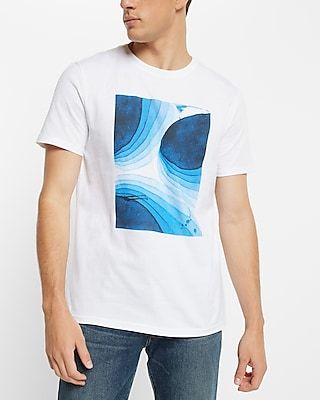 Gradient Ink Graphic T-Shirt White Men's S