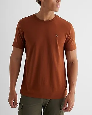 Two Tone X Logo Perfect Pima Cotton T-Shirt Brown Men's XS
