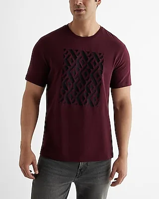 Embroidered X-Logo Pattern Graphic Perfect Pima Cotton T-Shirt Men's M
