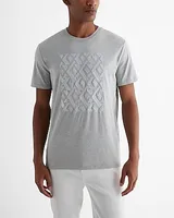 Embroidered X-Logo Pattern Graphic Perfect Pima Cotton T-Shirt Gray Men's S