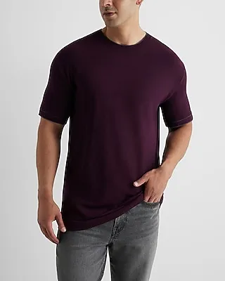 Relaxed Tipped Luxe Pique Crew Neck T-Shirt Purple Men's S