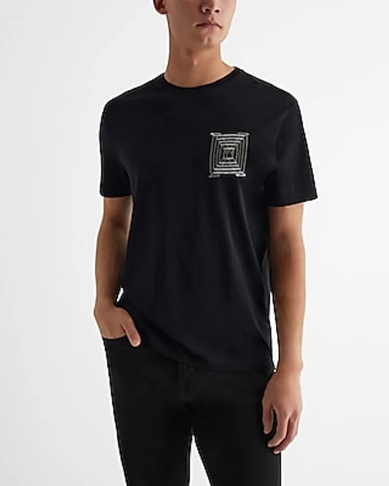 Embroidered Boxed X-Logo Perfect Pima Cotton T-Shirt Black Men's L