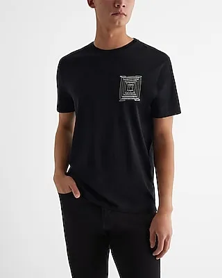 Embroidered Boxed X-Logo Perfect Pima Cotton T-Shirt Black Men's