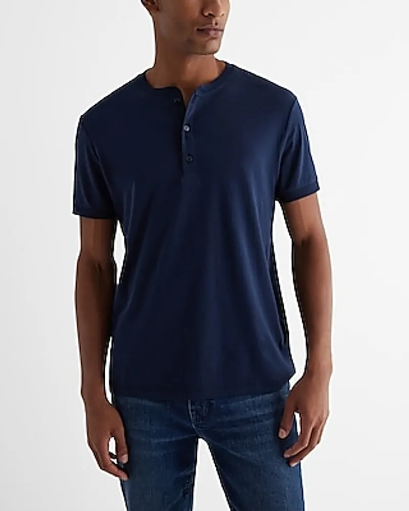 Perfect Pima Cotton Short Sleeve Henley