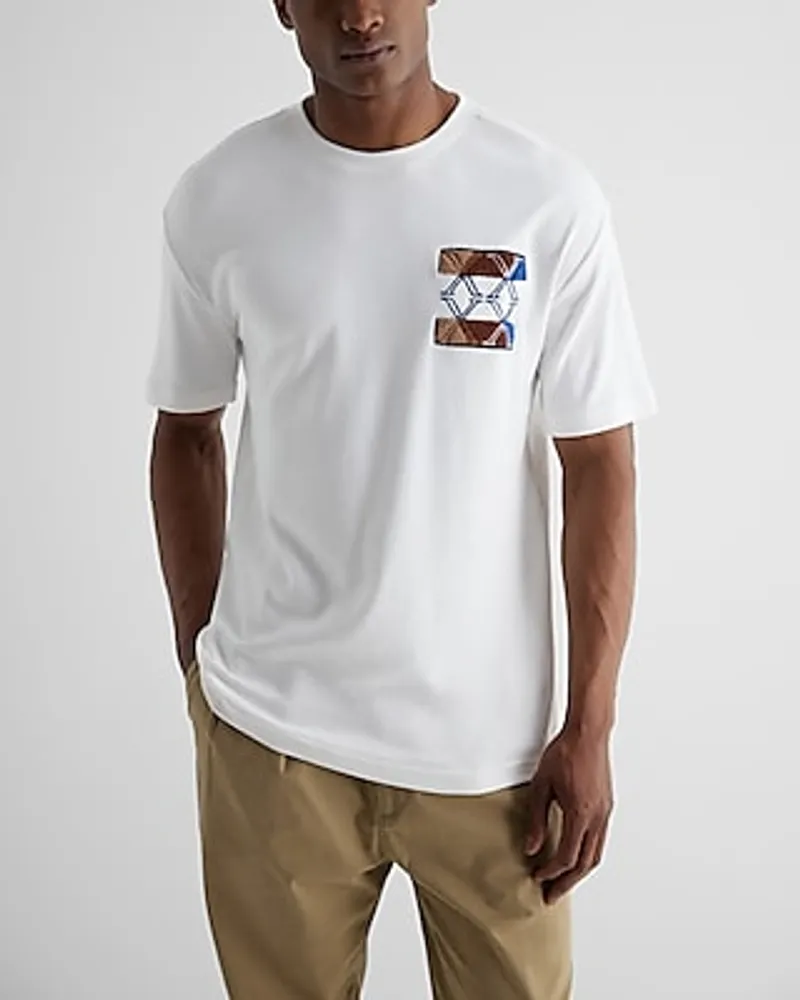 Relaxed Embroidered X Logo Graphic T-Shirt White Men's S