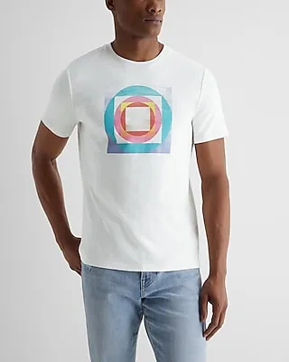 Dual Shape Graphic T-Shirt White Men's