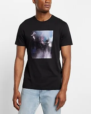 Blurred Lights Graphic T-Shirt Black Men's XS