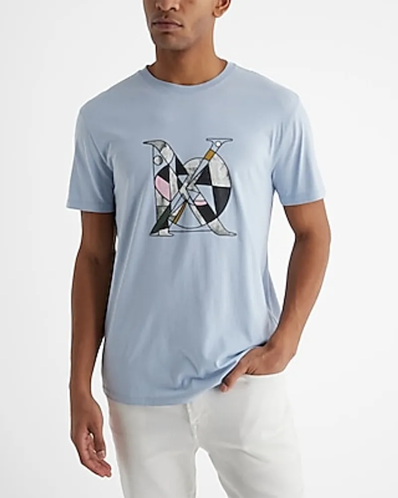 X Logo Shape Graphic Perfect Pima Cotton T-Shirt Men's