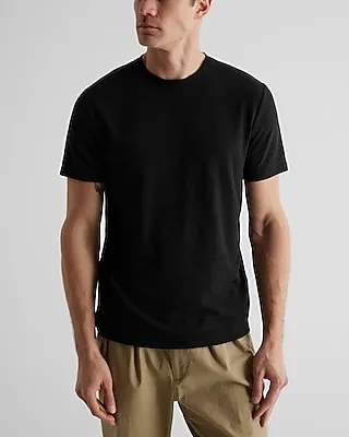 Solid Linen-Blend T-Shirt Black Men's M