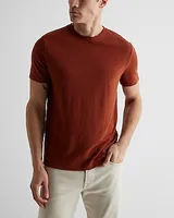 Solid Linen-Blend T-Shirt Brown Men's