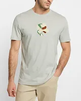 Embroidered Floral Graphic T-Shirt Gray Men's XS