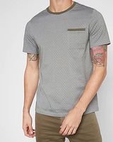 Dressy Jacquard Print Pocket Crew Neck T-Shirt