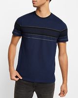 Striped Pique Crew Neck T-Shirt Men's S