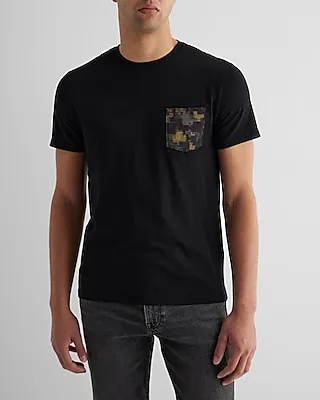 Pixel Camo Perfect Pima Cotton T-Shirt Black Men's M