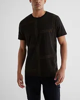 Dot Paneled Perfect Pima Cotton T-Shirt Black Men's XS