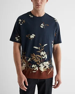 Relaxed Floral Print Perfect Pima Cotton T-Shirt
