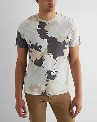 Abstract Paint Print Perfect Pima Cotton T-Shirt