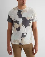 Abstract Paint Print Perfect Pima Cotton T-Shirt White Men's