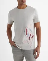 Falling Palm Graphic Perfect Pima Cotton T-Shirt White Men's Tall